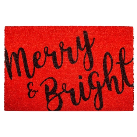 Configuracion 24 x 36 in. Merry & Bright Rectangular Doormat Natural & Black CO3360831